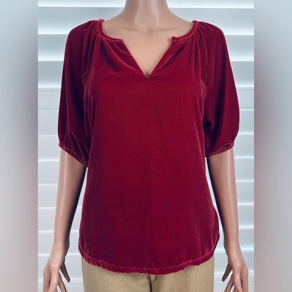 Terracotta/Rust Velour Velveteen Oversized Tunic Top Sz S by Old Navy - Picture 2 of 7